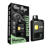 Gas Boys Forbidden Guava hybrid disposable vape, 3000mg, black device with green packaging and product details.