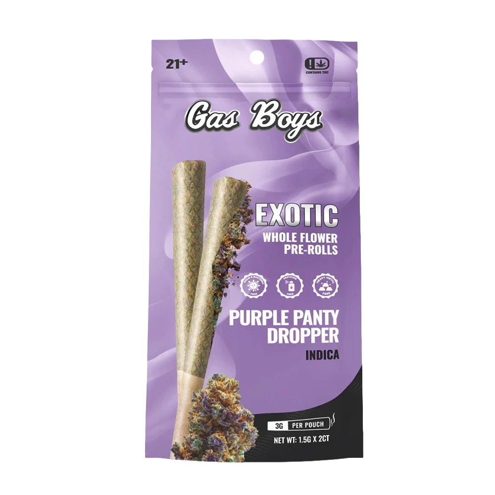 PURPLE PANTY DROPPER WHOLE FLOWER PRE-ROLLS 2CT Pouch (1.5g Each