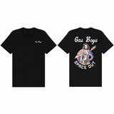 Black t-shirt with 'Gas Boys' design on front and back