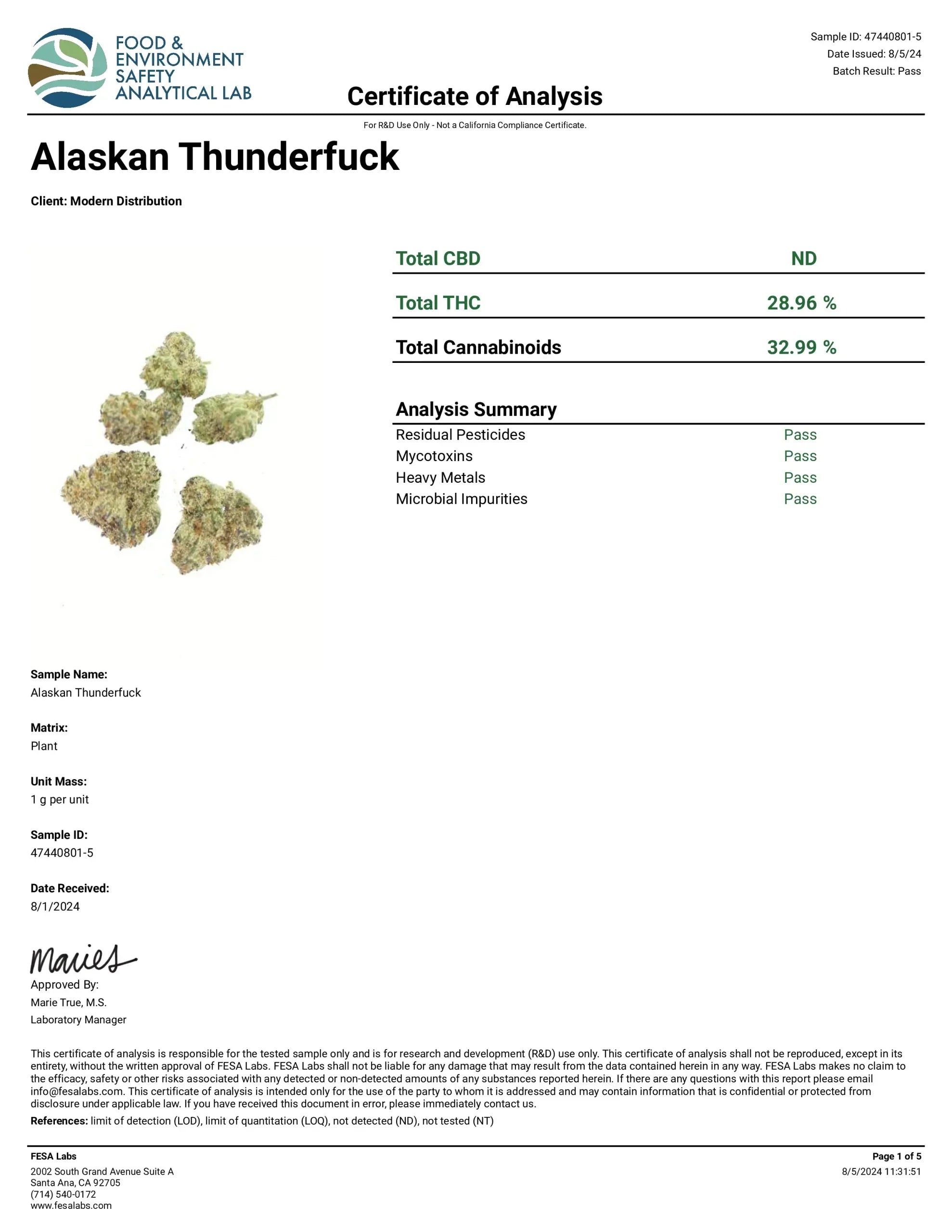 ALASKAN THUNDER F⚡︎⚡︎K  WHOLE FLOWER PRE-ROLL 1.5Gx2