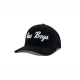 Black cap with 'Gas Boys' text on a white background