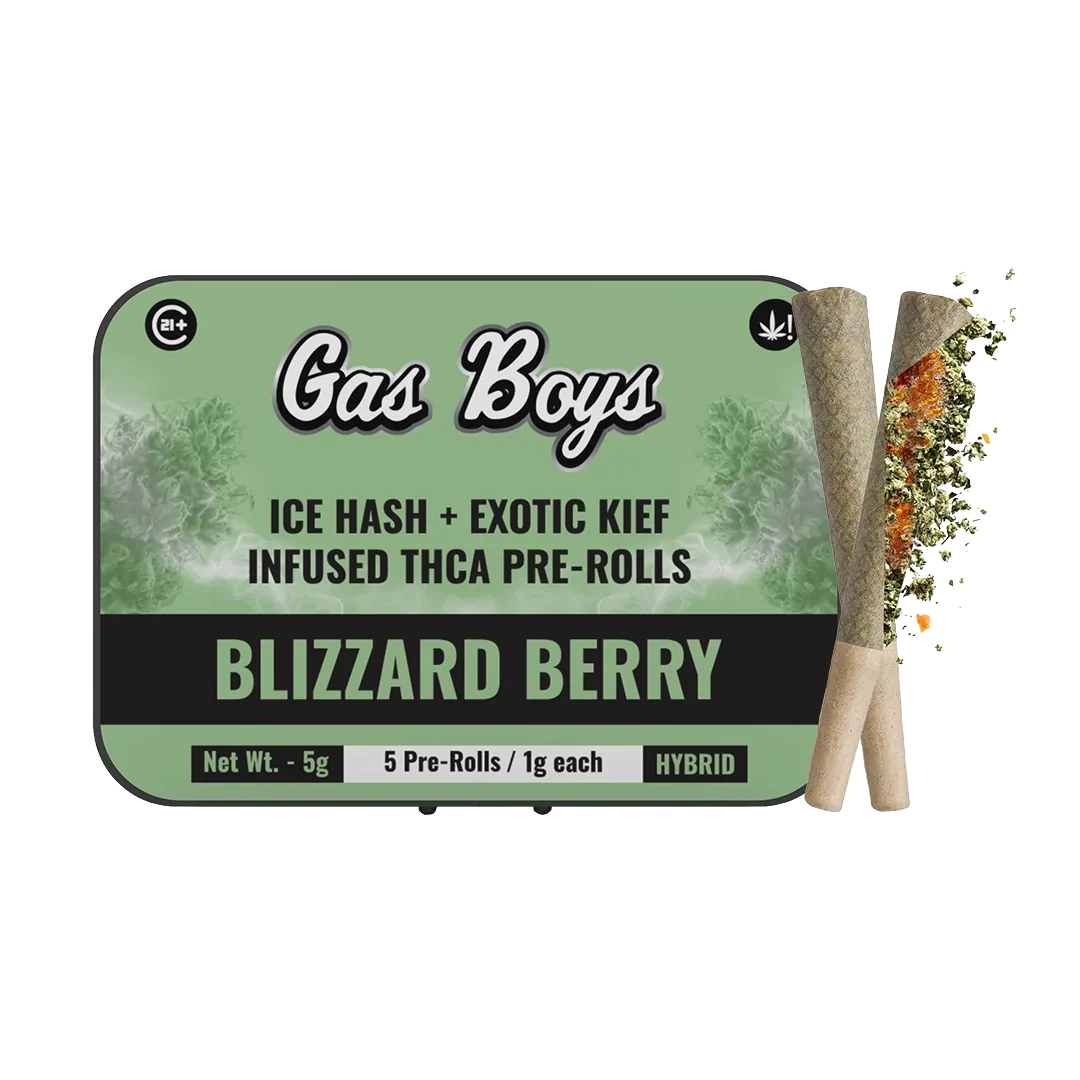 BLIZZARD BERRY ICE HASH + EXOTIC KIEF INFUSED PRE-ROLLS 5g Mini Tin