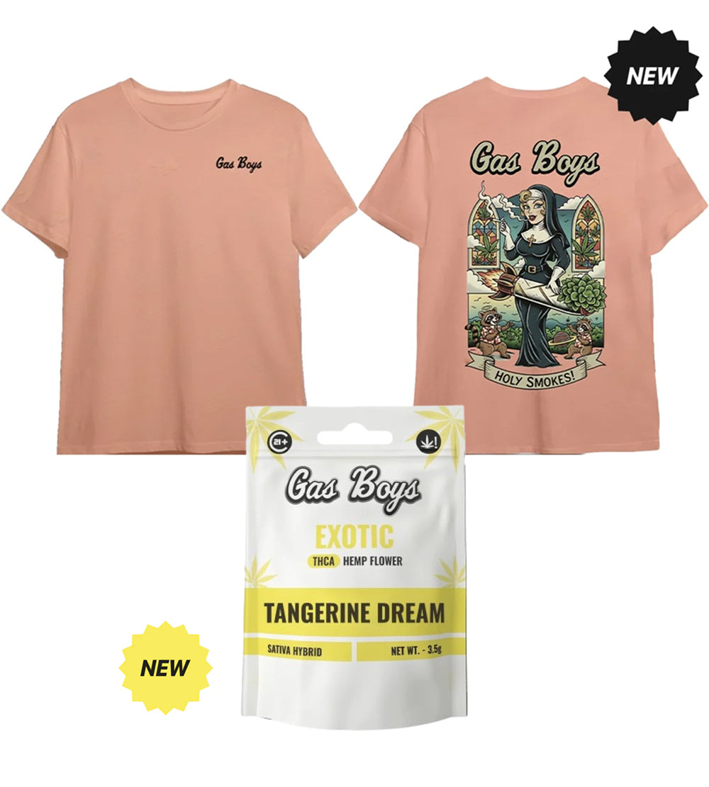 Limited Time Bundle: Tangerine Dream Flower & Holy Smokes Tee (Teracotta) – Unisex