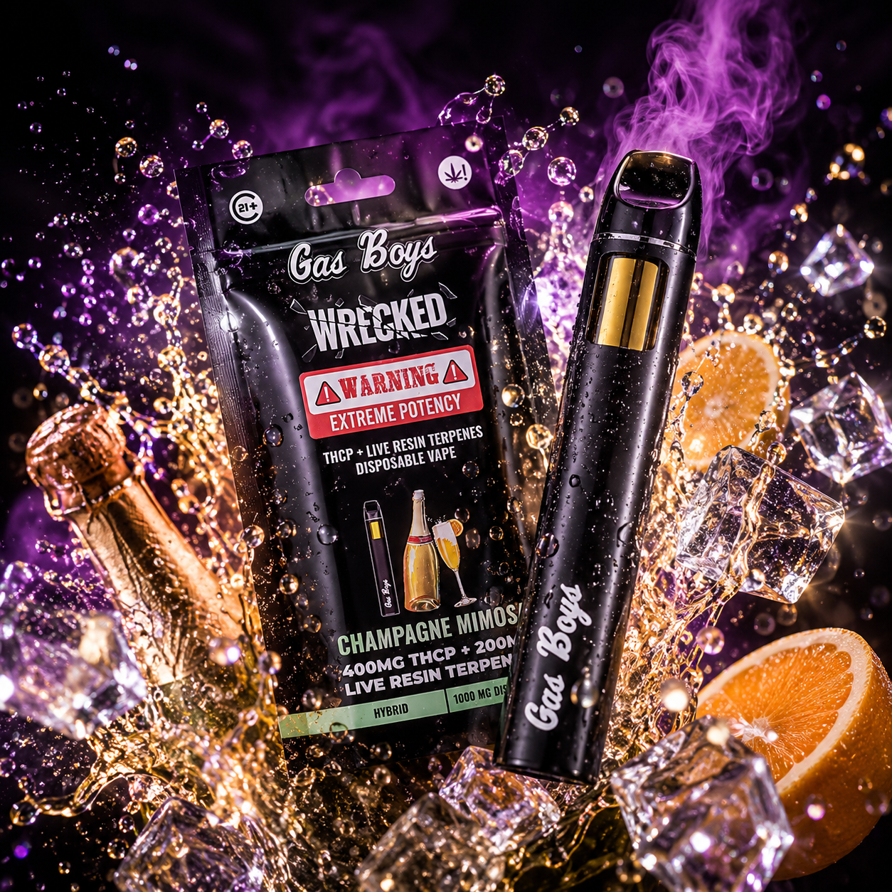 CHAMPAGNE MIMOSA (WRECKED EDITION) THCP Disposable Vape 1000mg