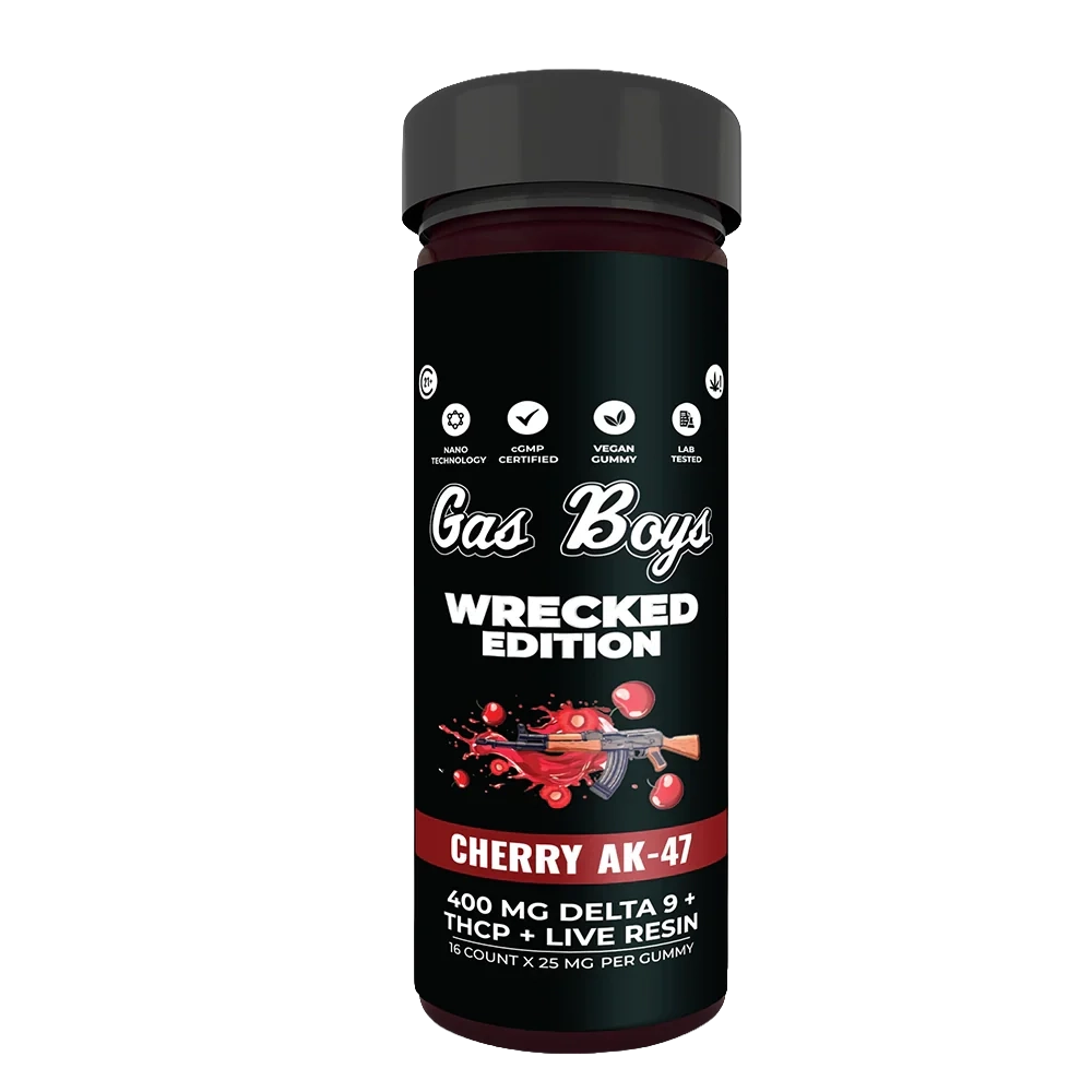 CHERRY AK-47 (WRECKED EDITION)  NANO DELTA 9 + THCP + LIVE RESIN GUMMIES  400MG JAR