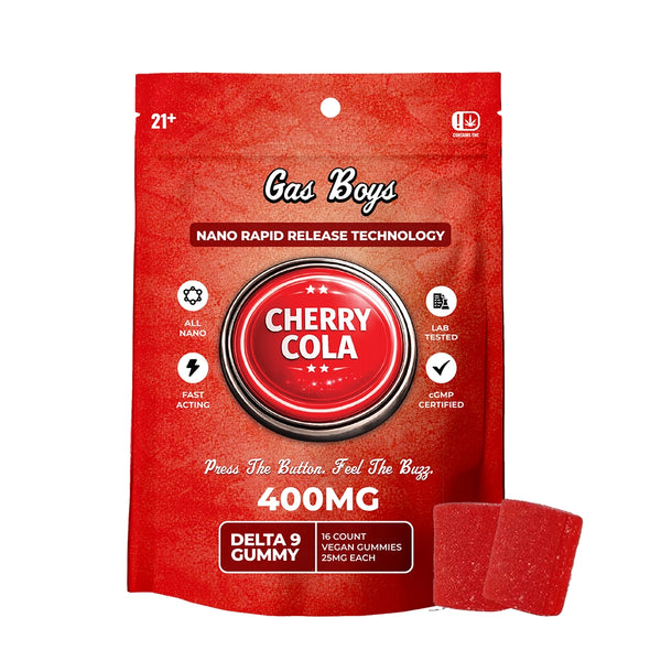 【カフェboy】ペアコイル CHERRY COLA NANO DELTA 9 GUMMIES 400MG BAG – Gasboys Co