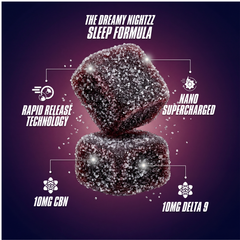 Dreamy Nightzzz Nano Delta 9 Sleep Gummies 100mg Bag