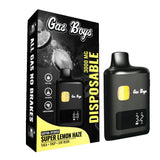 Gas Boys Super Lemon Haze disposable vape device, black with yellow accents, 3000mg THC-A, sativa hybrid.