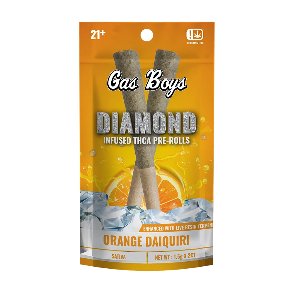 ORANGE DAIQUIRI DIAMOND INFUSED THCA PRE-ROLLS 1.5G X 2
