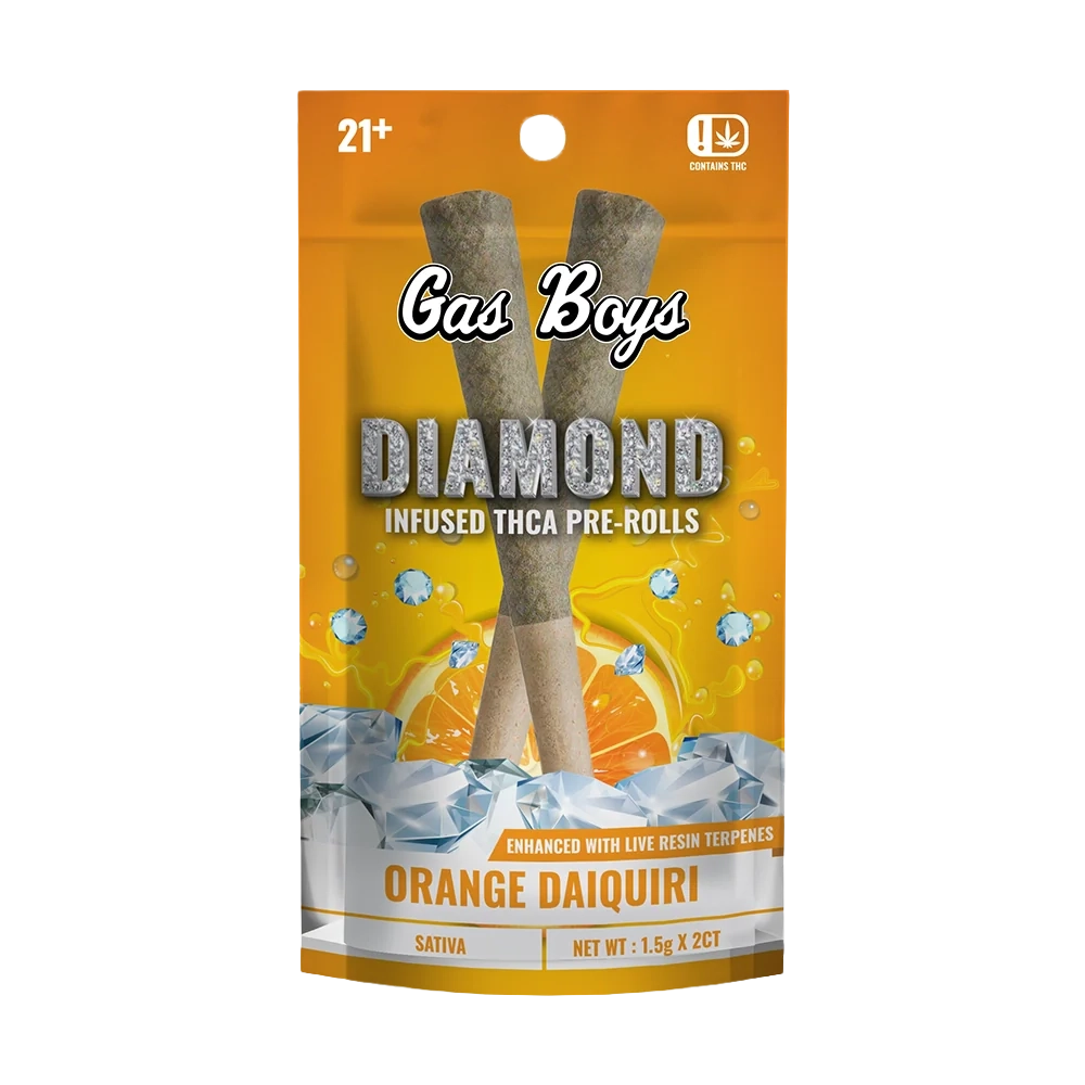 ORANGE DAIQUIRI DIAMOND INFUSED  PRE-ROLLS 2CT Pouch (1.5g Each)