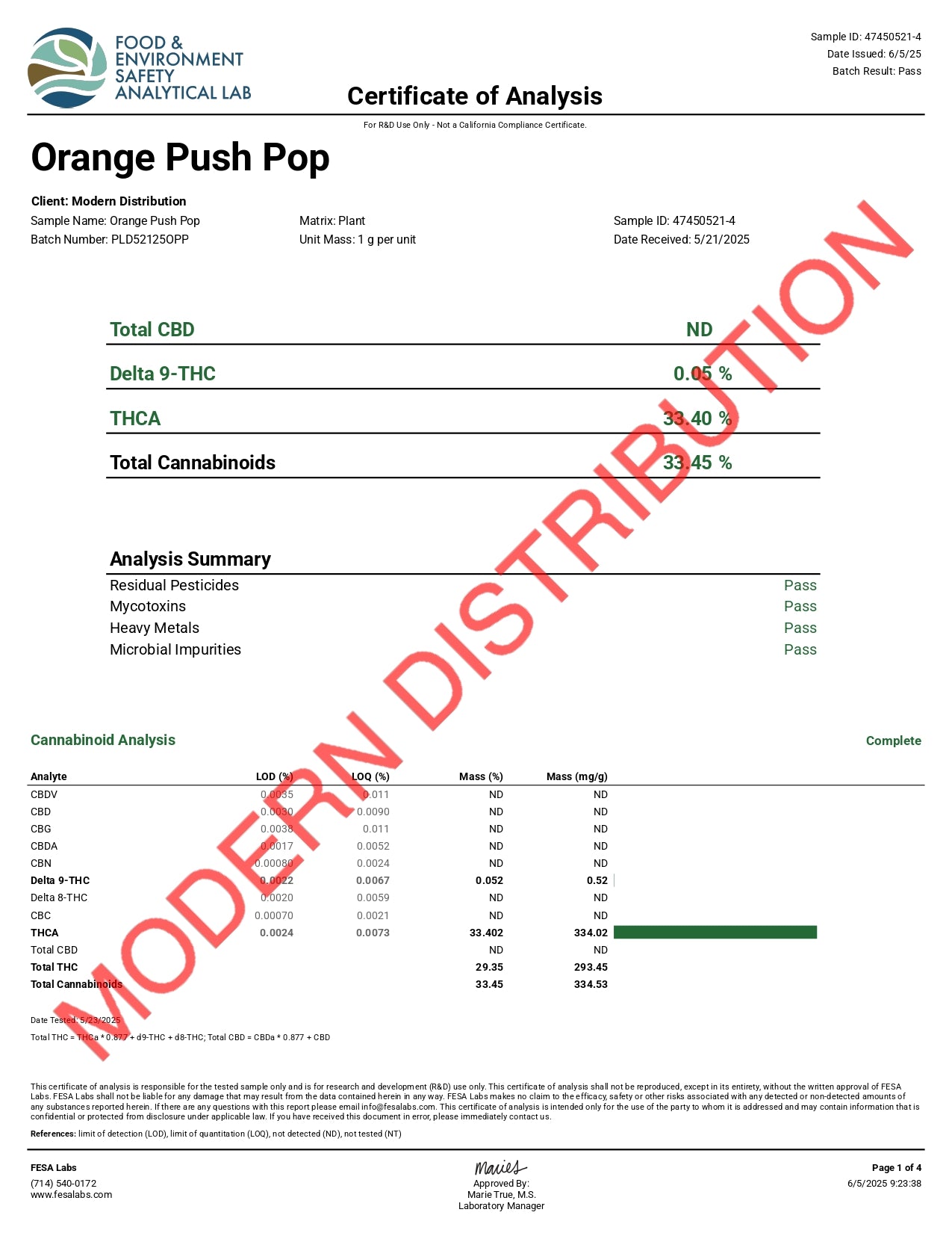 Orange Push Pop