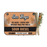 SOUR DIESEL ICE HASH + EXOTIC KIEF INFUSED PRE-ROLLS 5g Mini Tin