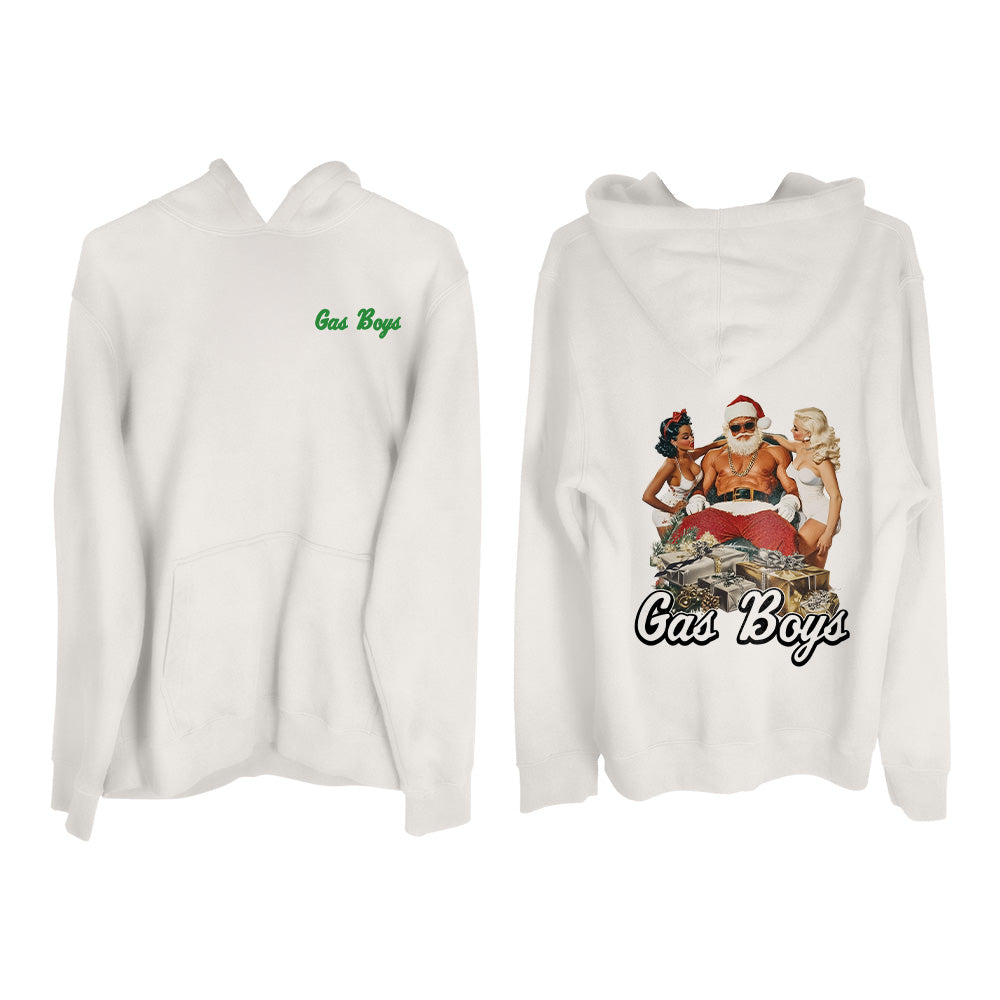 Naughty Or Nice (Vintage White Hoodie) – Unisex